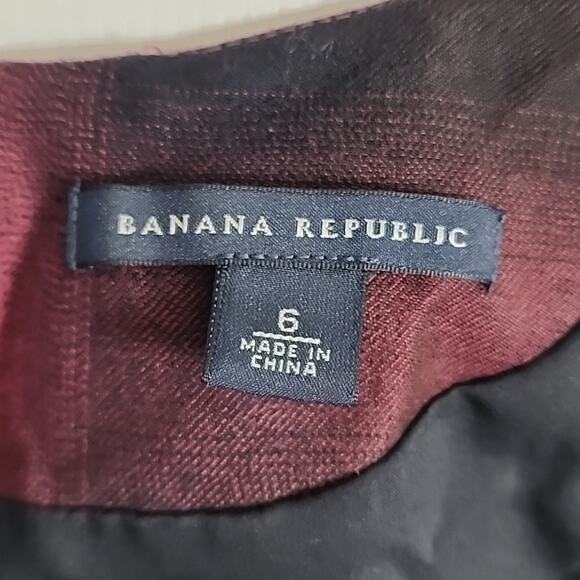 Banana Republic Checkered Wool Dress with Belt, Size 6 - Picture 6 of 8